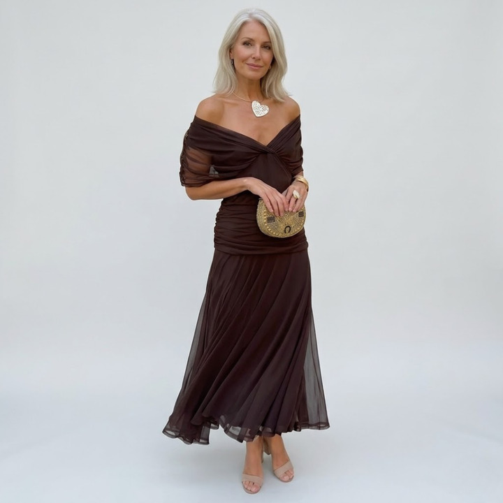 Freya - Flowing Floral V Neck Dress