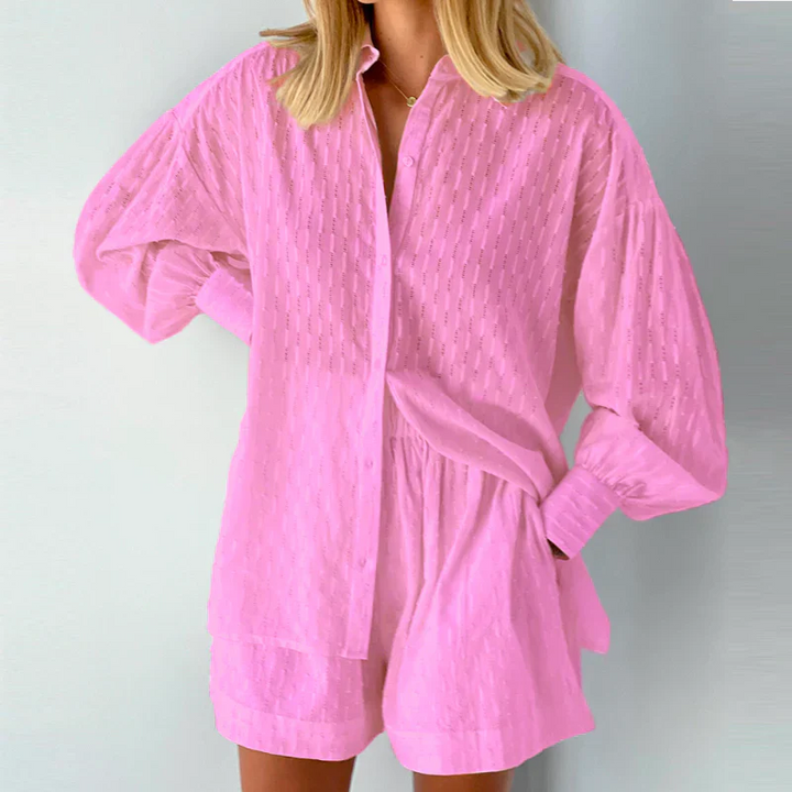 PAMELA – TEXTURED TWO-PIECE SUMMER SET