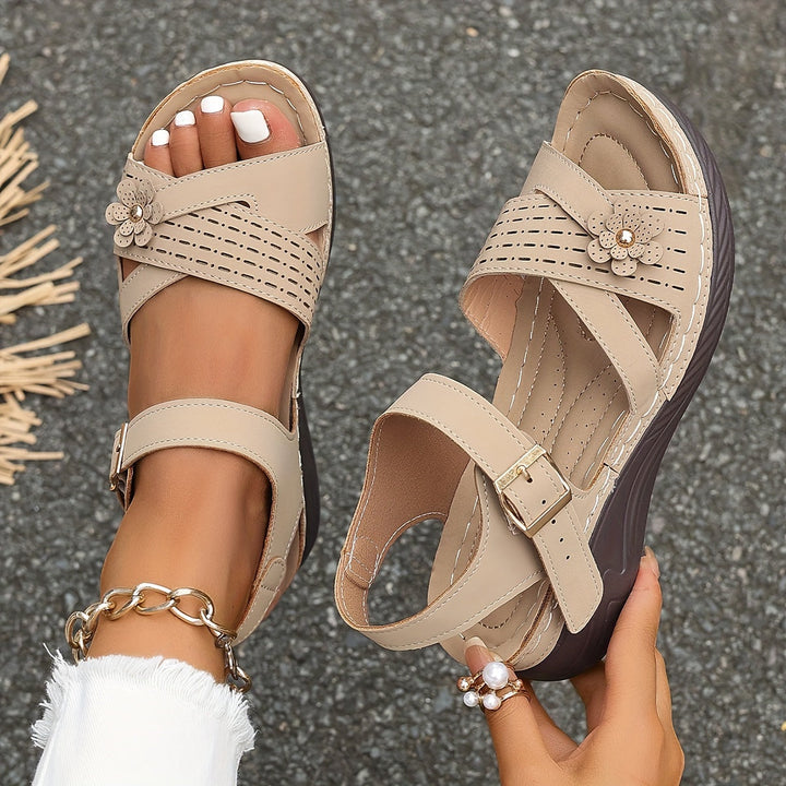 Marielle | Floral Comfort Wedge Sandals