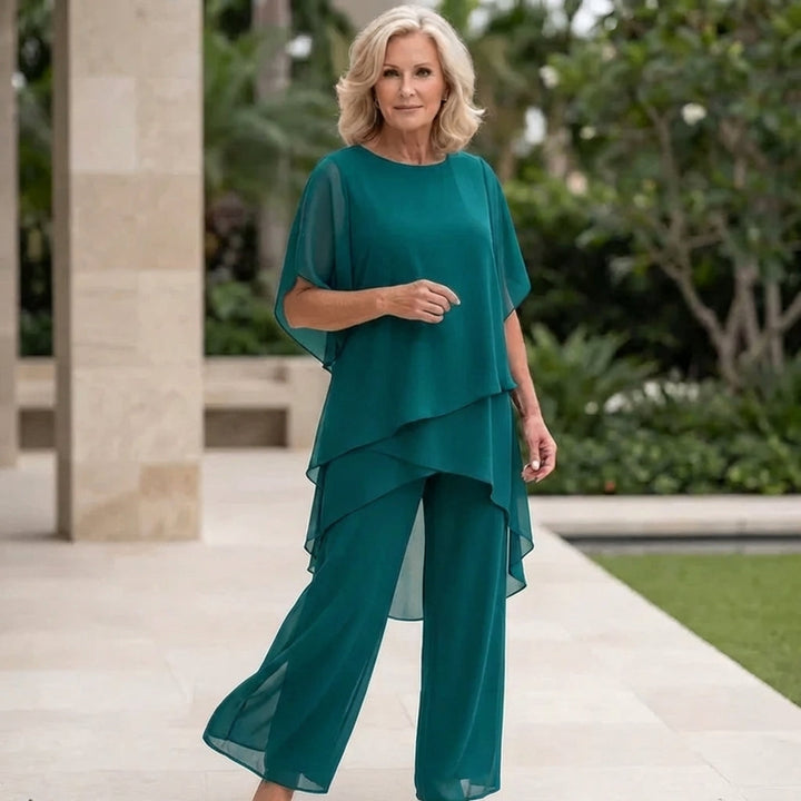 Delphina | Draped Top with Palazzo Pants