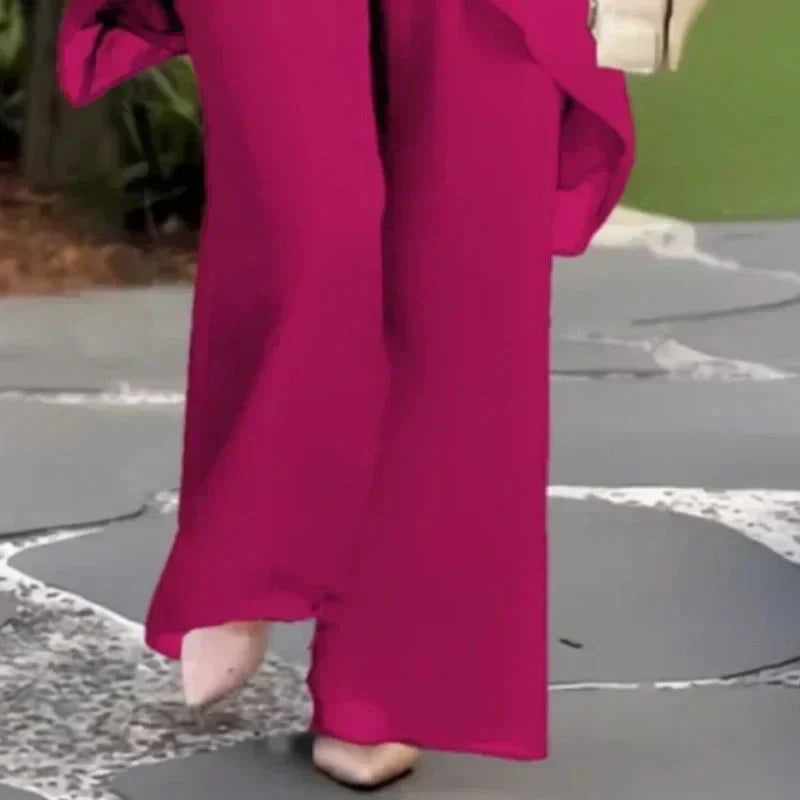 Delphina | Draped Top with Palazzo Pants